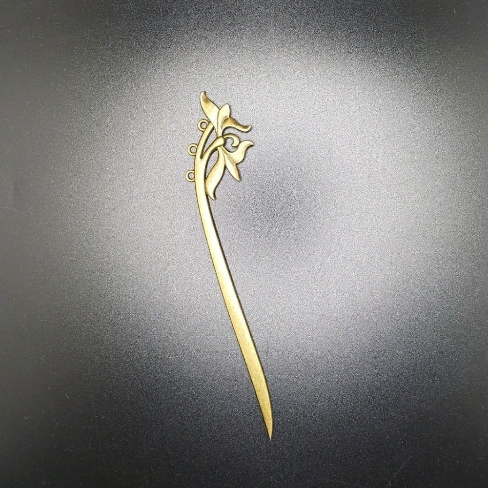 Staff Bow Bronze Bun Holder Hair Chopstick